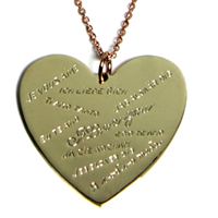 I Love You Giant Heart Pendant In Various Languages 