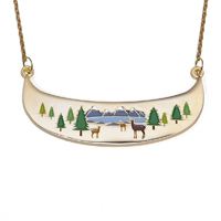 Deers in the mountains Huge statement necklace-As seen in LOOK magazine!